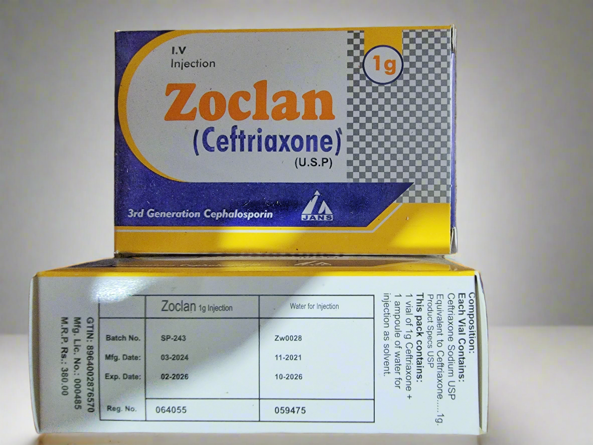 Zoclan 1g Injection (Ceftriaxone sodium)