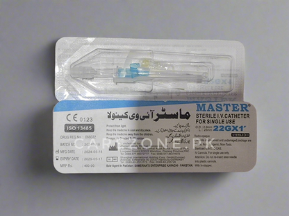 Master 22G IV Cannula – Sterile I.V. Catheter for Single Use | 1 Piece