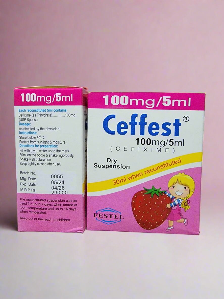 Ceffest 100mg/5ml Dry Suspension – Cefixime | Oral Suspension 30ml