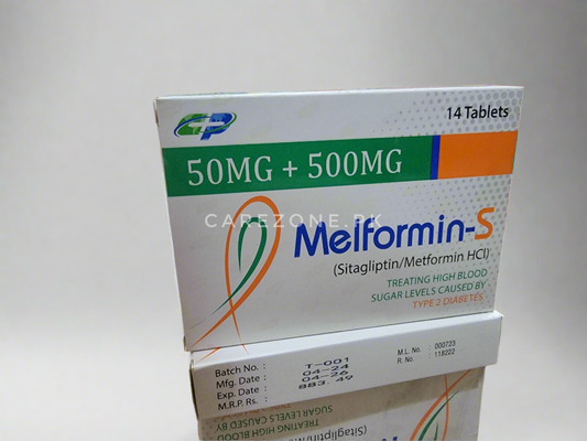 Melformin-S 50mg + 500mg Tablets | Sitagliptin + Metformin HCl | 14 Tablets
