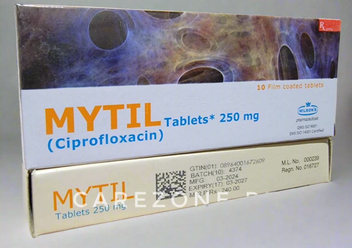 Mytil 250mg Tablets – Ciprofloxacin | Broad-Spectrum Antibiotic | 10 Tablets
