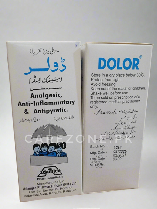 Dolor Syrup 100mg/5ml – Mefenamic Acid – 60ml Syrup for Pain and Fever Relief