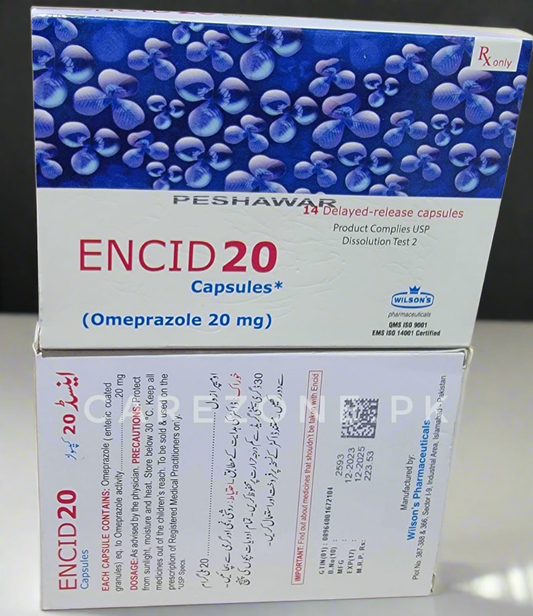 ENCID 20 Capsules (Omeprazole 20mg) – 14 Capsules