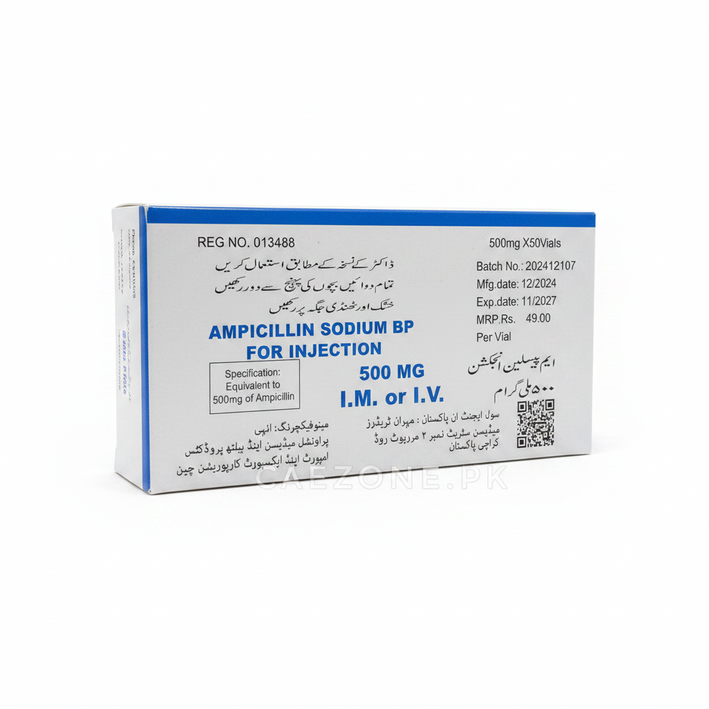 Apalin Ampicillin Sodium BP 500mg Injection- 50 vials – Carezone.pk