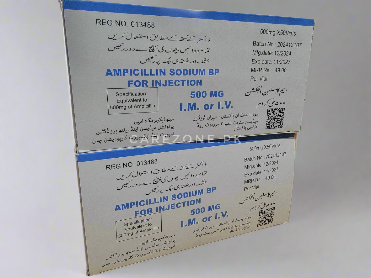 Ampicillin Sodium BP 500mg Injection- 50 vials