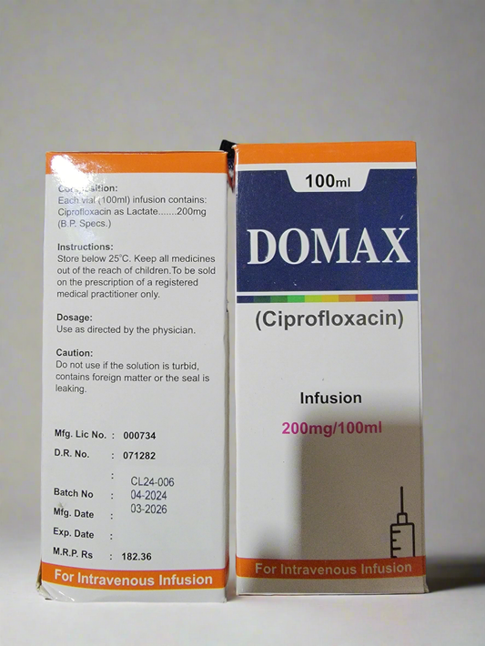 Domax Infusion – Ciprofloxacin 200mg/100ml | IV Infusion