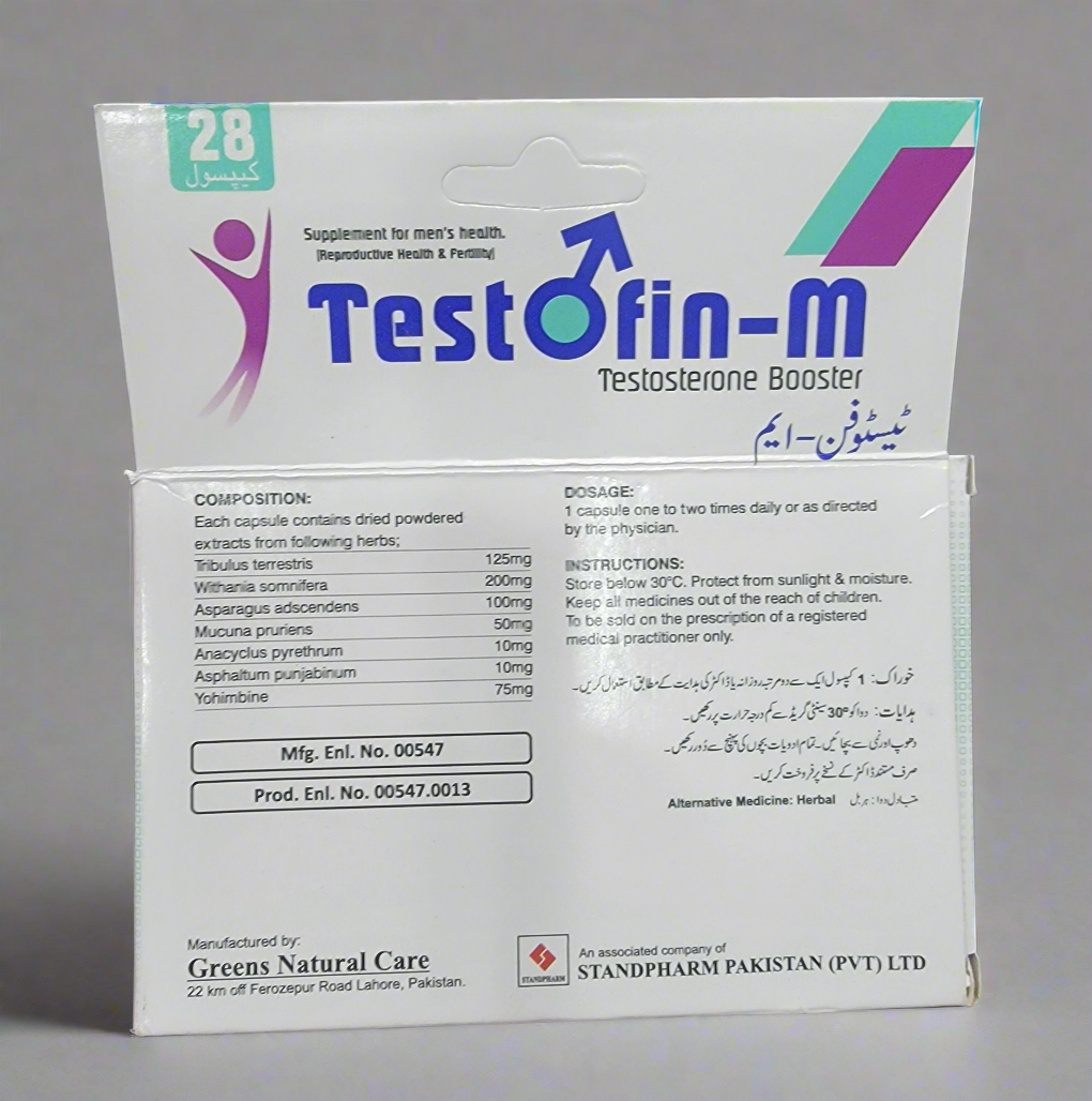 Testofin-M Capsule – Testosterone Booster for Men’s Health (28 Capsules)