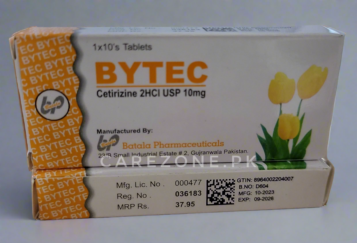BYTEC (Cetirizine) 10mg Tablets (1x10's) – Allergy Relief – Carezone.pk ...