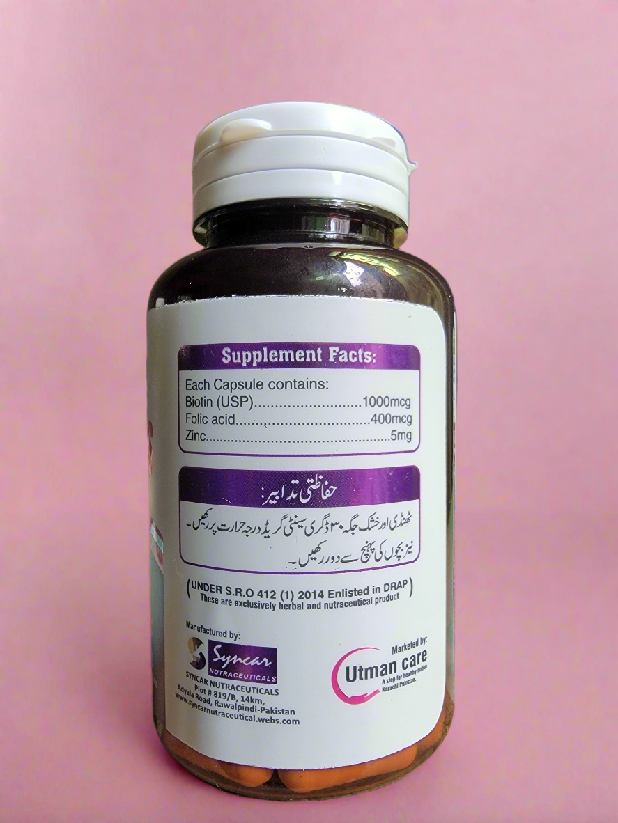 Biotin-Plus 1000mcg (Best Biotin For Hair Growth and Glowing Skin)– 30 Capsules