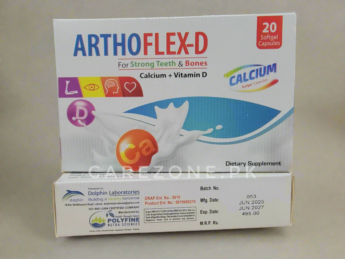 Arthoflex-D Softgel capsule (Calcium + Vitamin D) -20 Softgel Capsules