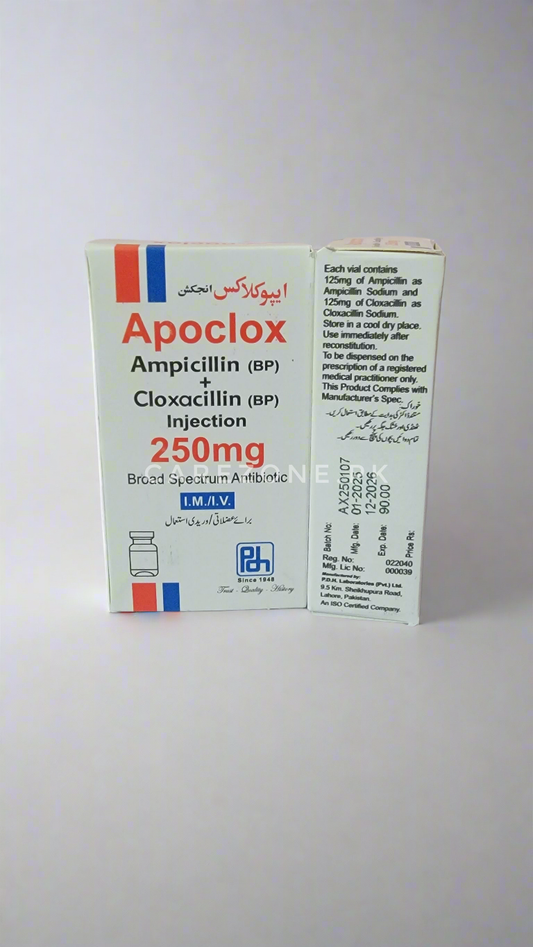 Apoclox 250mg (Ampicillin + Cloxacillin) Injection