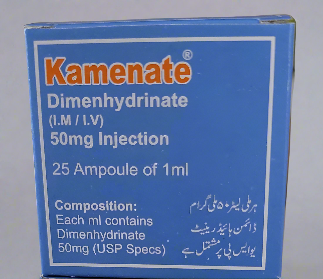 Kamenate Injection (Dimenhydrinate 50mg) Gravinate type injection-25 ampoules
