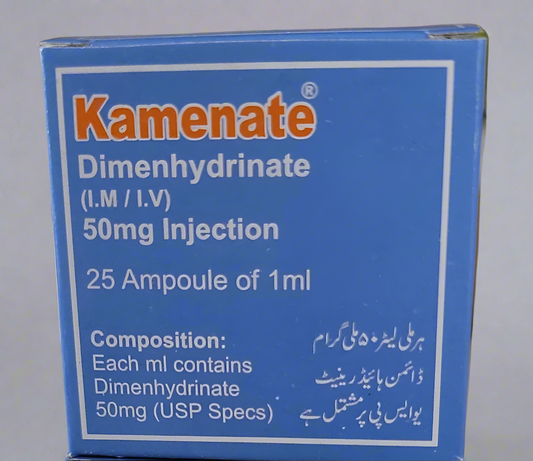 Kamenate Injection (Dimenhydrinate 50mg) Gravinate type injection-25 ampoules