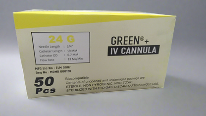 GREEN IV Cannula (24G) | IV Cannula 24G