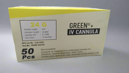 GREEN IV Cannula (24G) | IV Cannula 24G