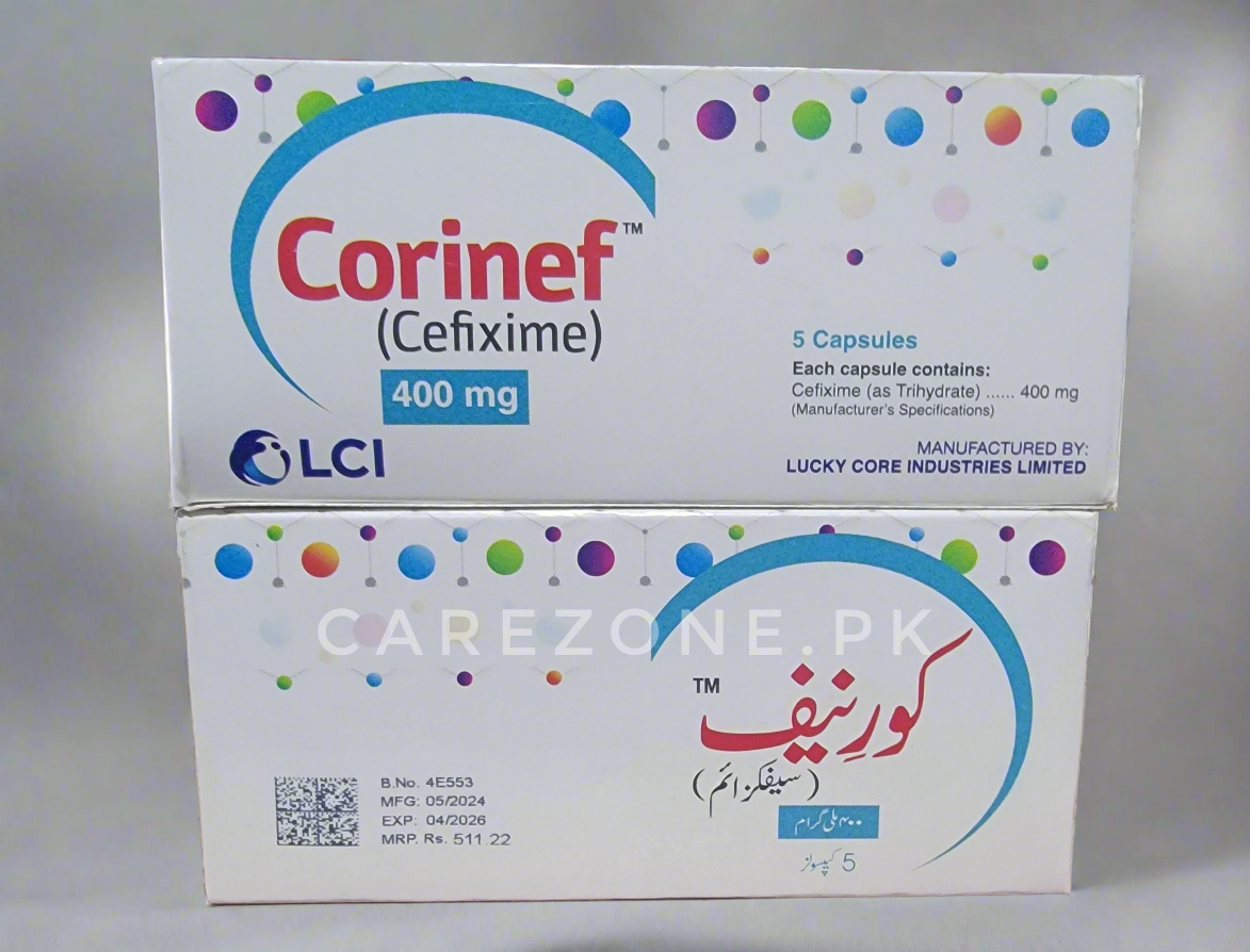 Corinef 400mg Capsules – Cefixime 400mg | Pack of 5 Capsules