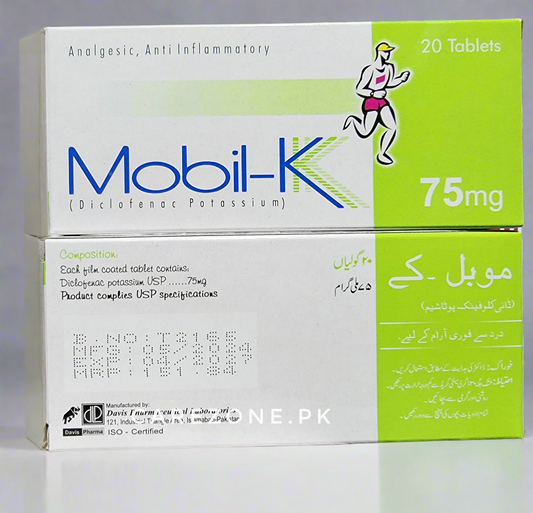 Mobil-K 75mg Tablets | Diclofenac Potassium | 20 Tablets