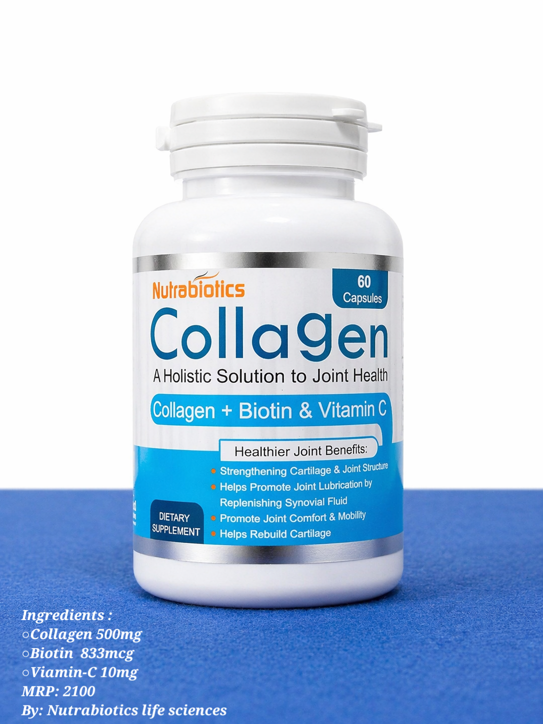 Collagen Capsules 500mg – Collagen + Biotin + Vitamin C Joint & Skin Health Support | NeoCell Alternative 60 Capsules