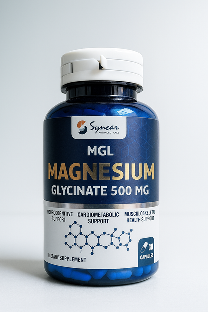 Magnesium Glycinate 500mg – 30 Capsules | Relaxation, Sleep & Bone Support