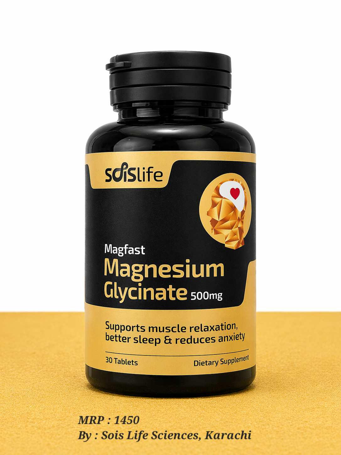 Magfast Tablets – Magnesium Glycinate 500mg | Muscle Relaxation, Sleep & Anxiety Support | 30 Tablets