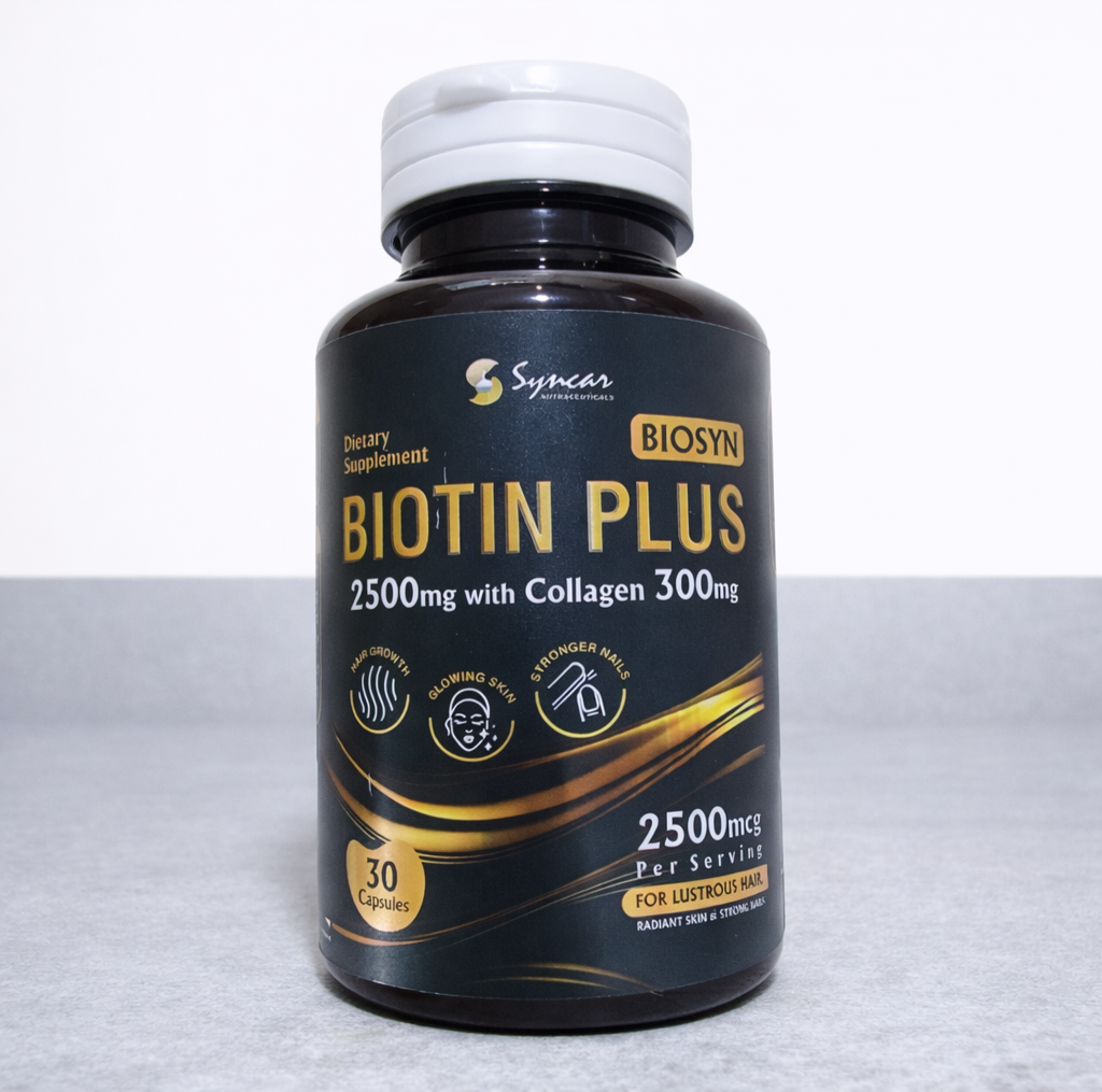 Biotin Plus Capsules – Biotin 2500mcg + Collagen 300mg | Hair, Skin & Nail Support | 30 Capsules