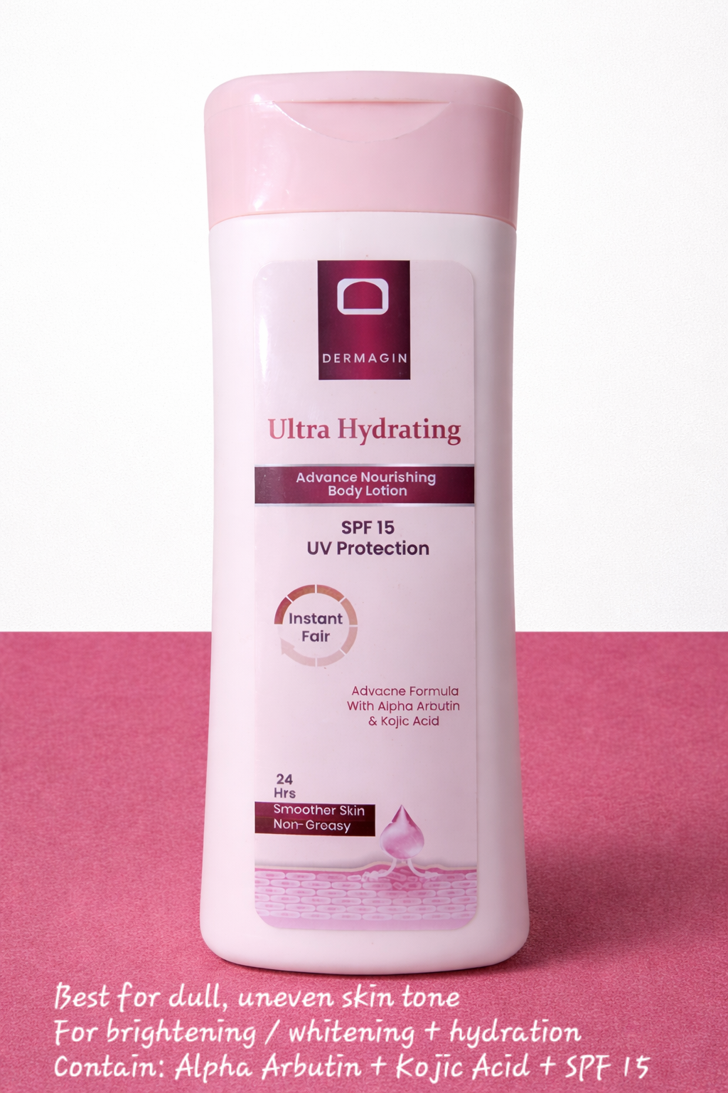Ultra Hydrating Body Lotion SPF 15 – Alpha Arbutin & Kojic Acid | Brightening & Deep Moisturizer | Non-Greasy | 100ml