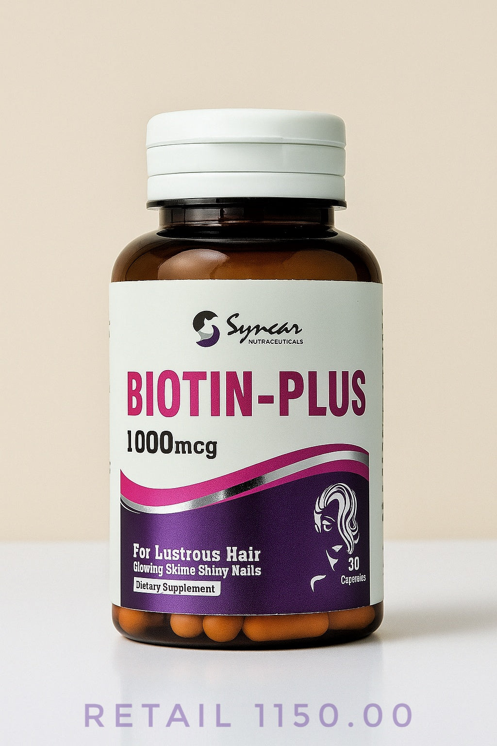 Biotin-Plus 1000mcg (Best Biotin For Hair Growth and Glowing Skin)– 30 Capsules