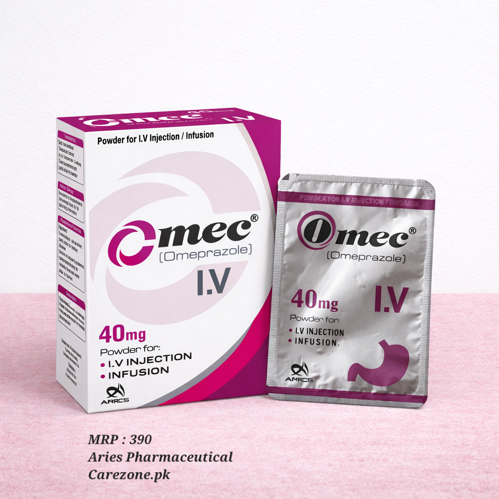 Omec 40mg IV Injection/Infusion – Omeprazole – 1 Vial + Water for inj