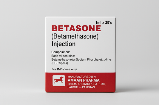 Betasone Injection (Betamethasone 4mg) 25×1ml Ampoules – IM/IV Use