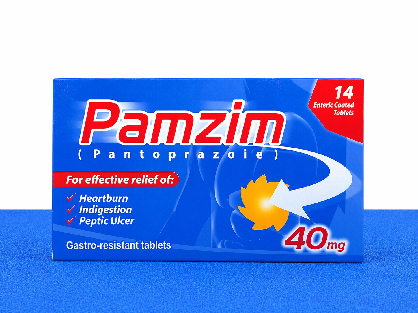 Pamzim 40mg tablets (Pantoprazole) - 14 tablets
