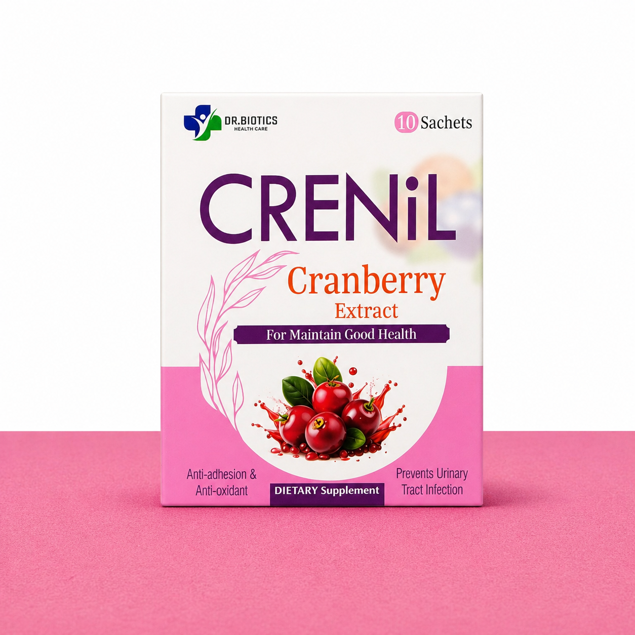 Crenil Sachets 250mg – Cranberry Extract Urinary Tract Health & UTI Prevention | Cranmax Alternative 10 Sachets