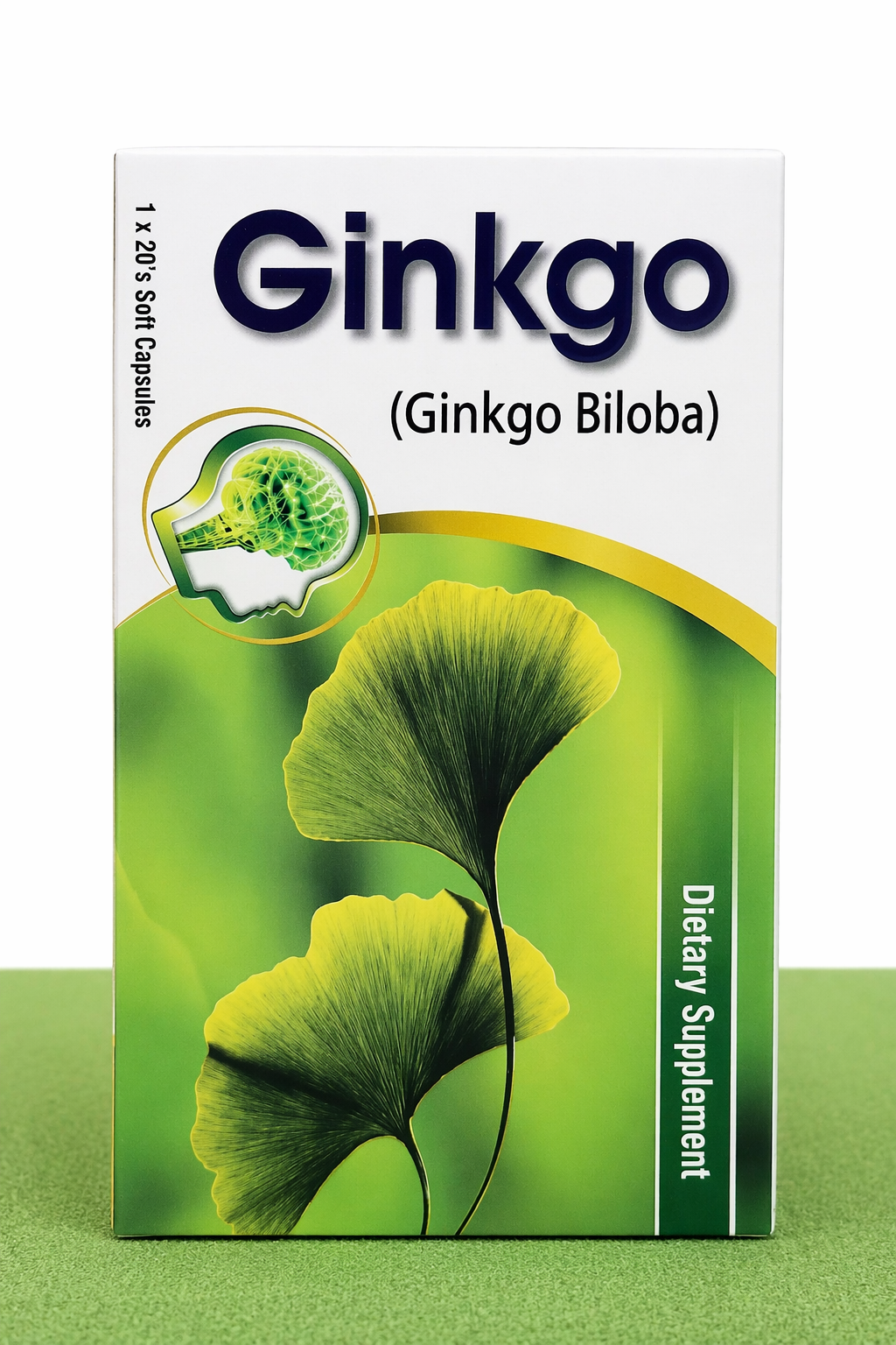 Ginkgo Capsules | Ginkgo Biloba Extract 120mg | Brain Booster & Memory Support - 20 Capsules