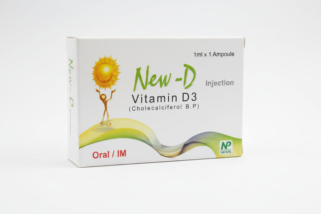 New-D Injection – Cholecalciferol (Vitamin D3 200000 IU)| 1ml Ampoule
