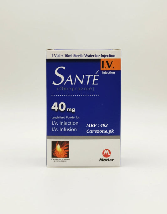 Sante 40mg Injection (Omeprazole) – I.V | 1 vial+ one 10ml water for inj | Sante 40mg price