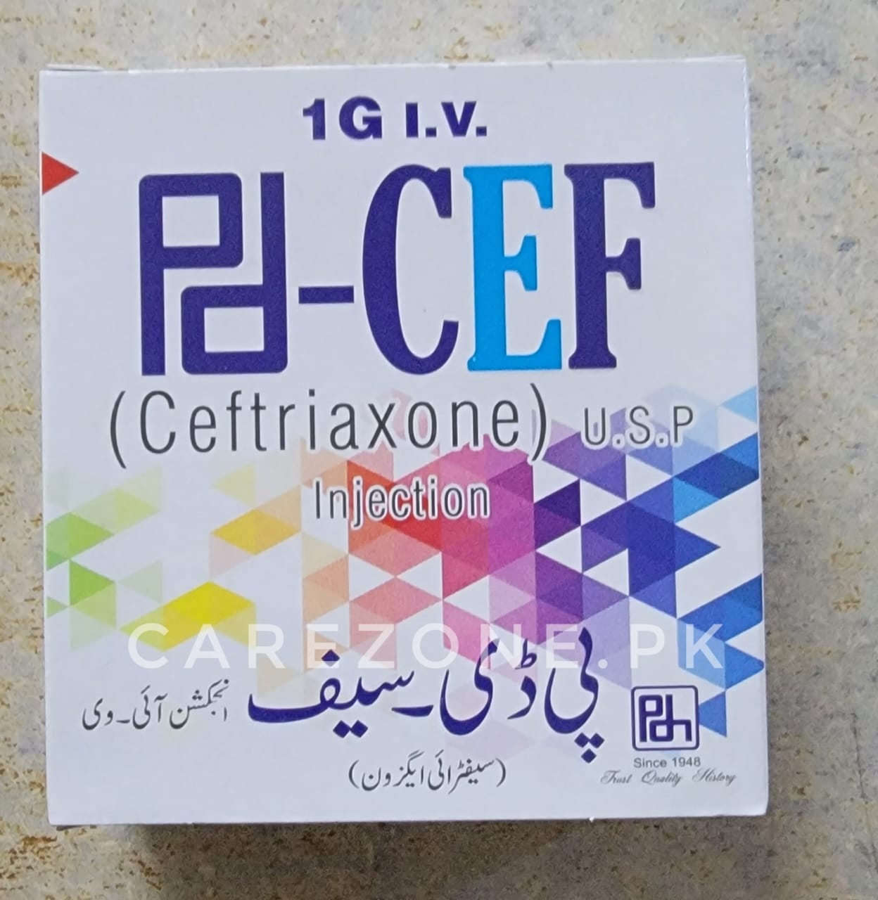 PDCEF 1G Injection I.V (Ceftriaxone sodium)